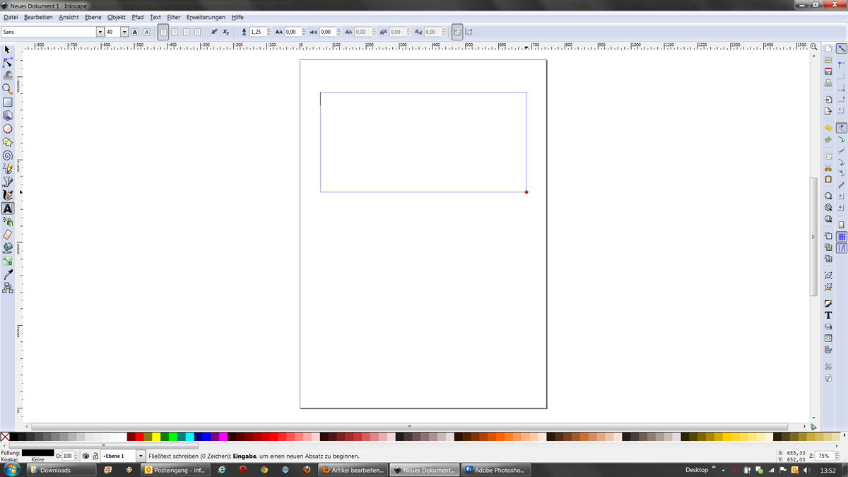 Das Text-Werkzeug von Inkscape Text-Werkzeug von Inkscape