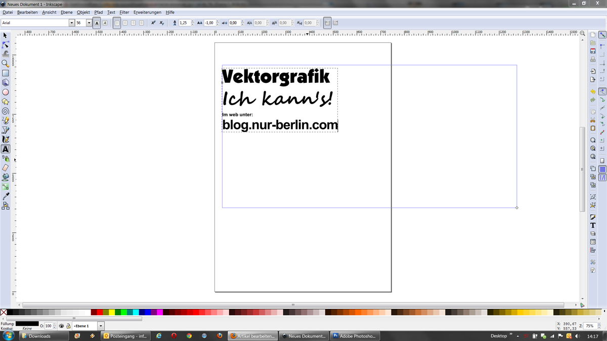 Wie formatiert man einen Text mit Inkscape Textformatierung mit Inkscape