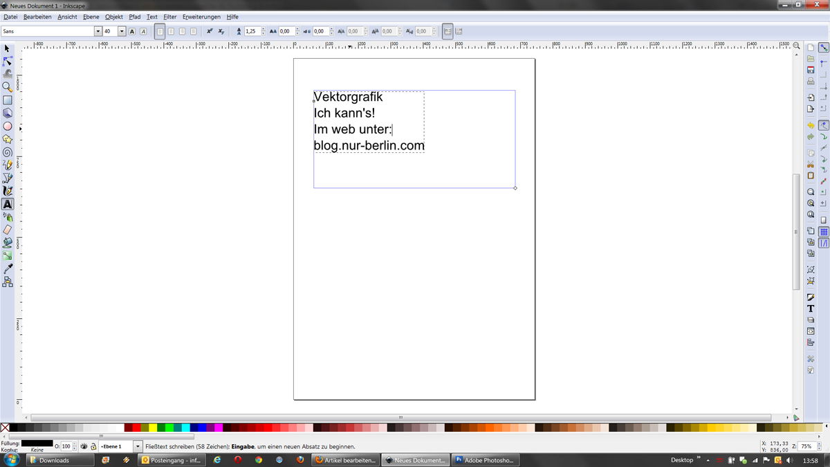 Wie erstellt man einen Text mit Inkscape Texterstellung mit Inkscape